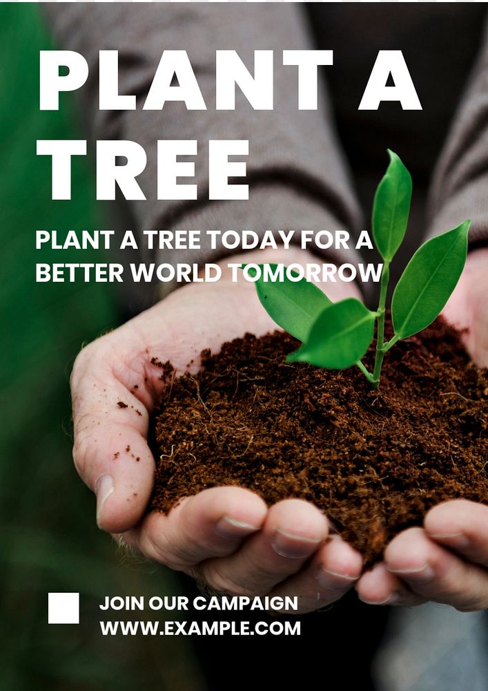 Plant a tree  poster template, editable text and design