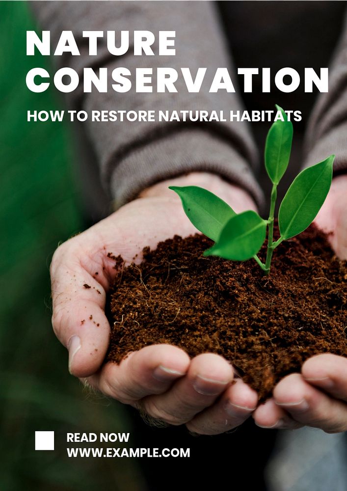 Nature conservation  poster template, editable text and design