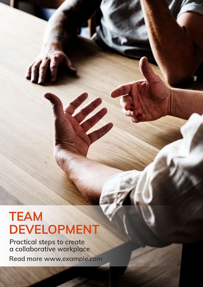 Team development  poster template, editable text and design