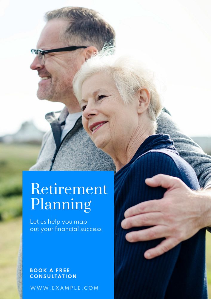 Retirement planning  poster template, editable text and design