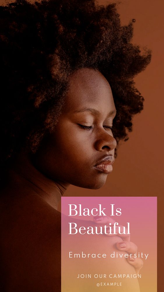 Black is beautiful  Instagram story template, editable text