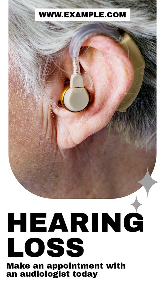 hearing loss  Instagram story template, editable text