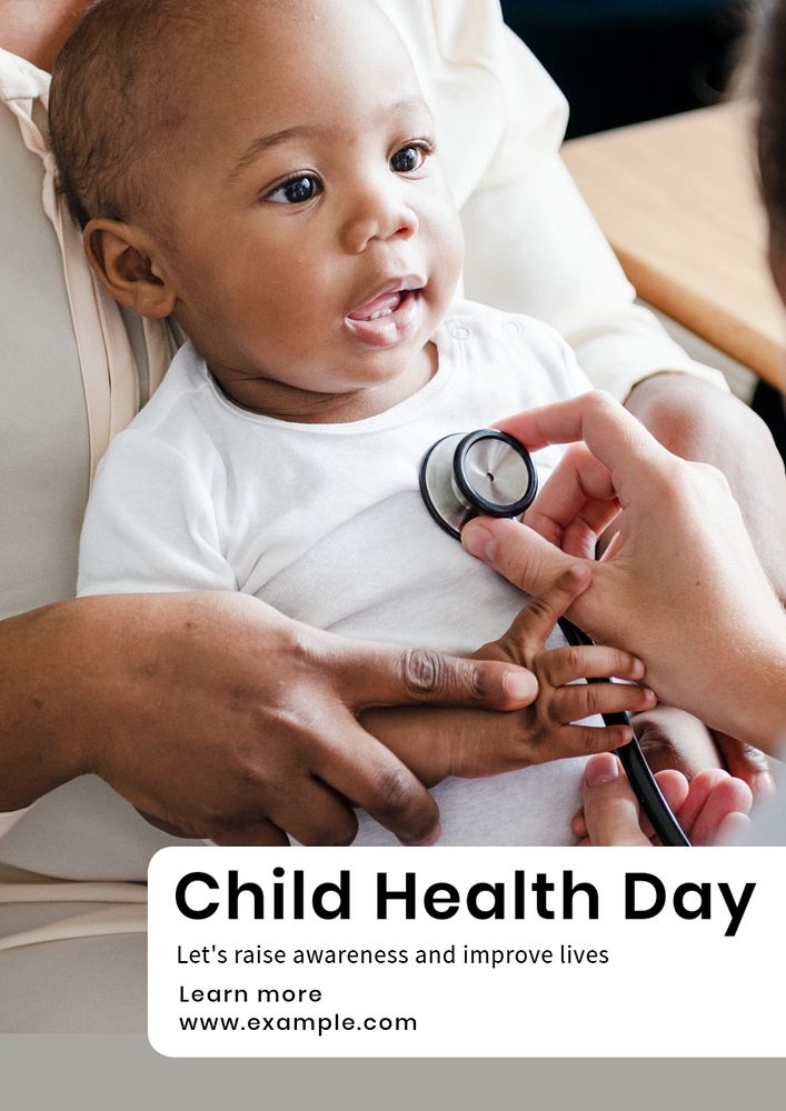 Child health day  poster template, editable text and design