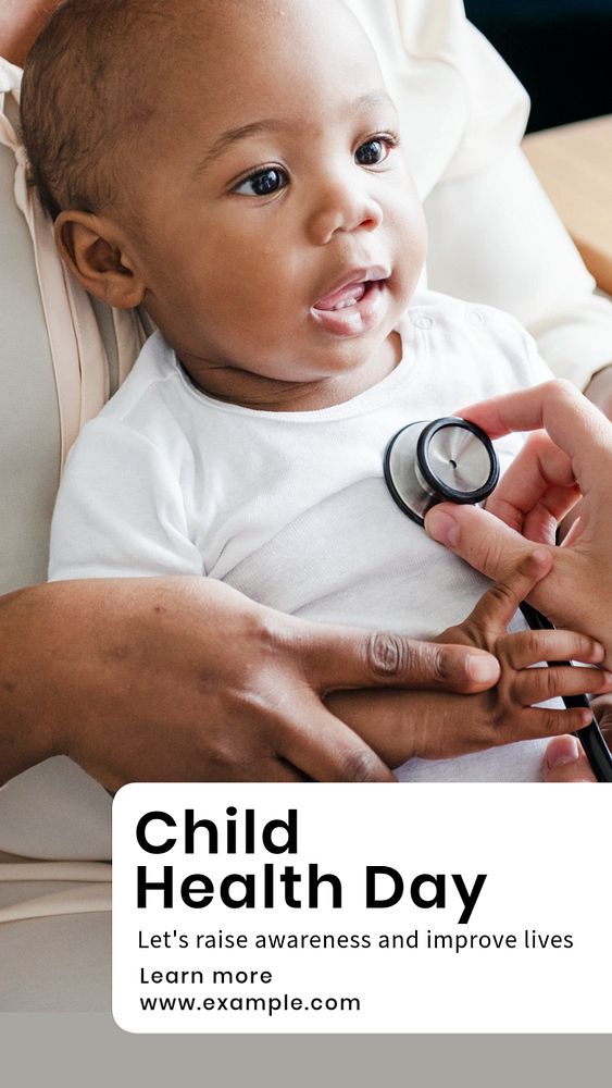 Child health day  Instagram story template, editable text