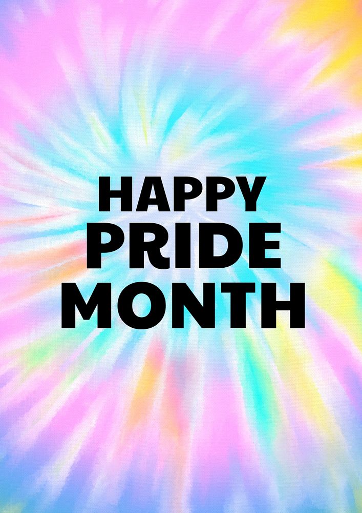 Happy Pride Month poster template, editable text and design