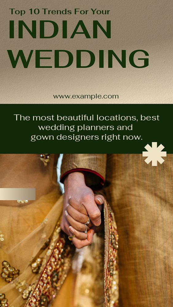 Indian wedding  Instagram story template, editable text