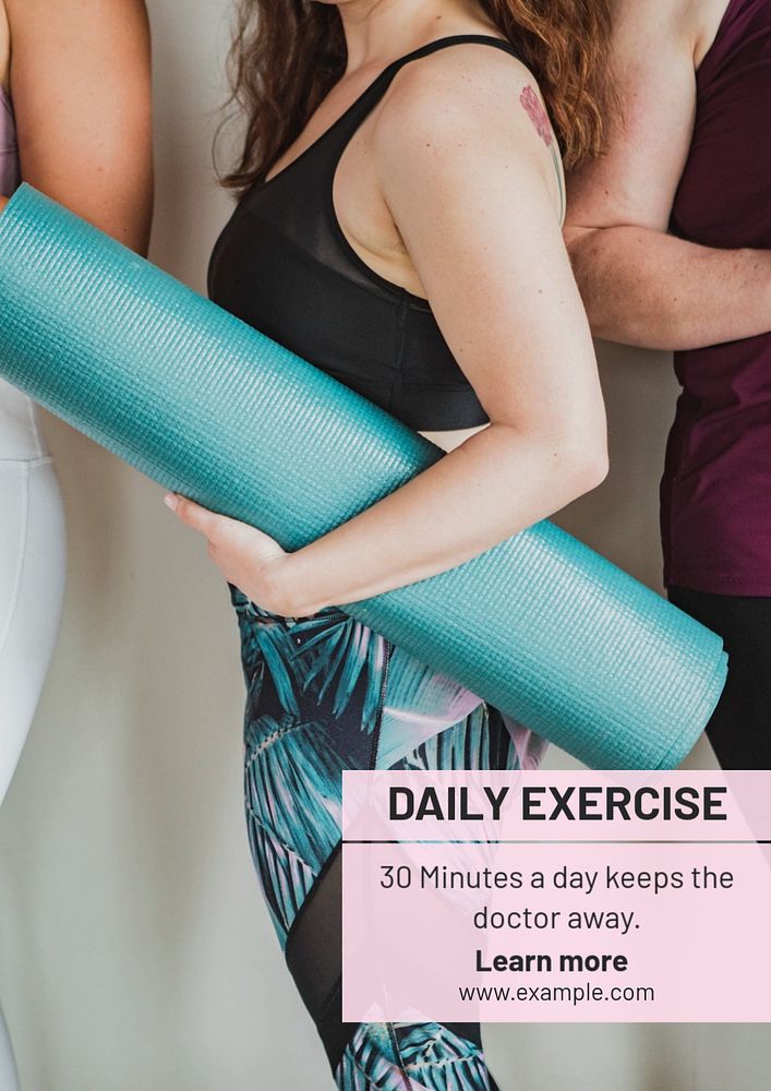 Daily exercise  poster template, editable text and design