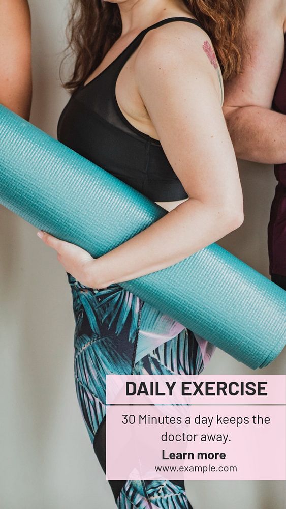 Daily exercise  Instagram story template, editable text