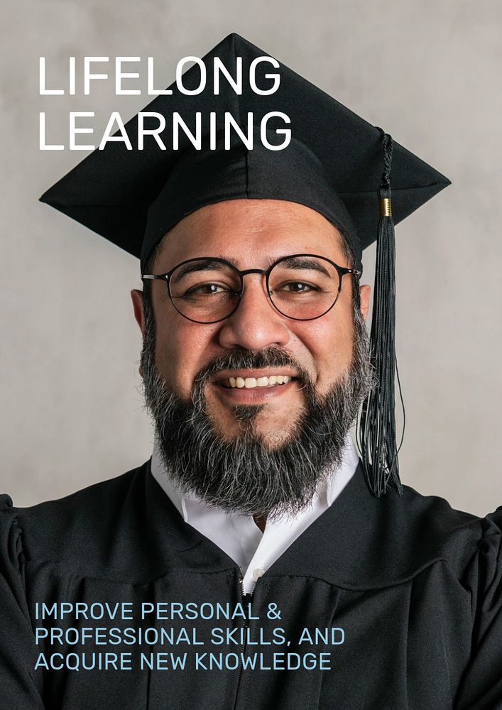 Lifelong learning poster template, editable text and design