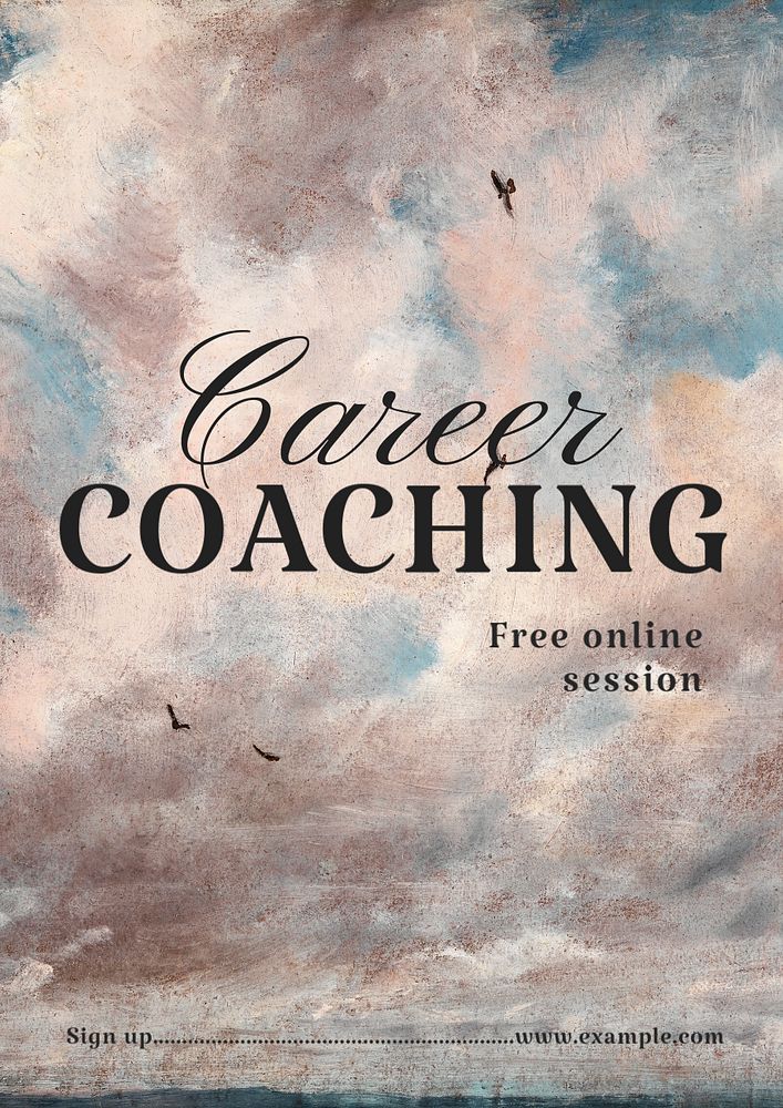 Career coaching poster template, editable text and design