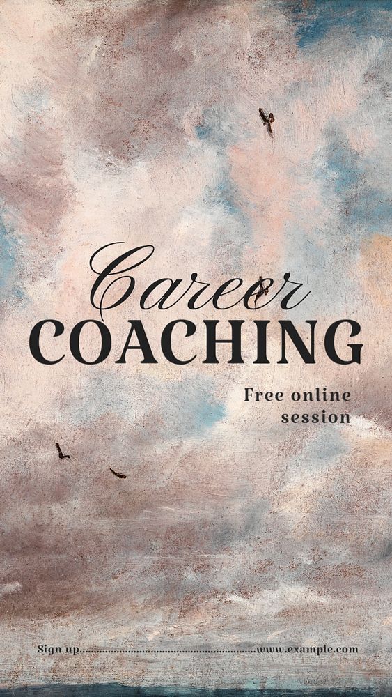 Career coaching Instagram story template, editable text