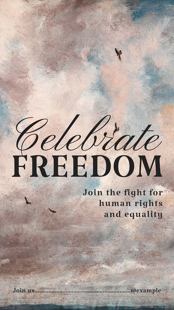 Celebrate freedom Instagram story template, editable text