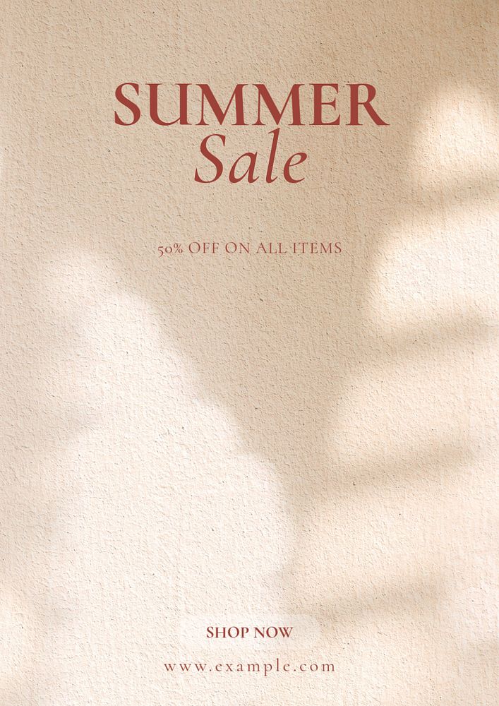 Summer sale  poster template, editable text and design