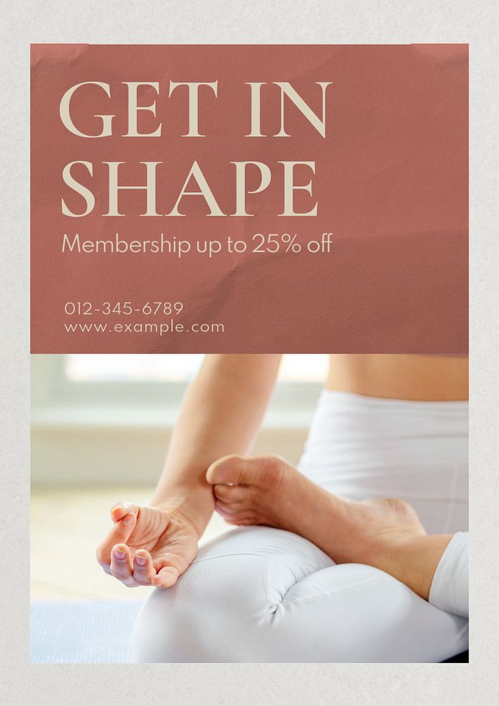 Get in shape poster template, editable text and design