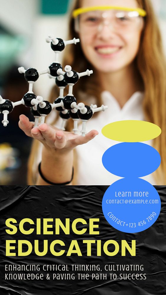 Science education Instagram story template, editable text