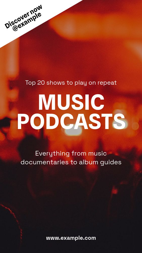 Music podcasts  Instagram story template, editable text