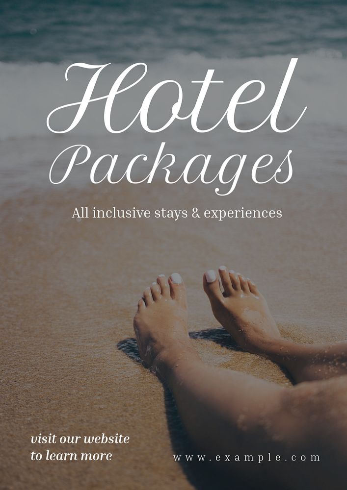 Hotel packages  poster template, editable text and design