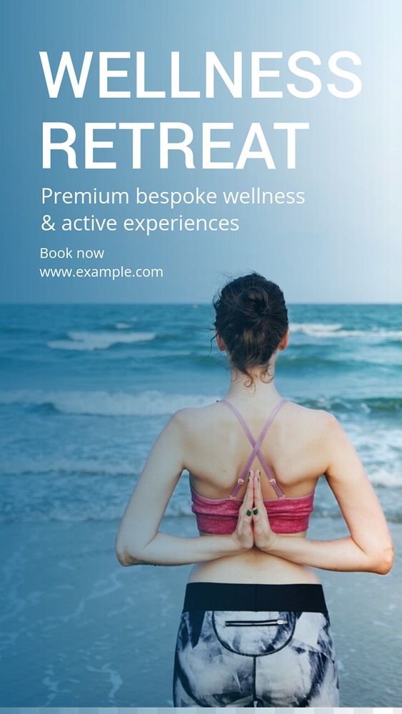 Wellness retreat  Instagram story template, editable text