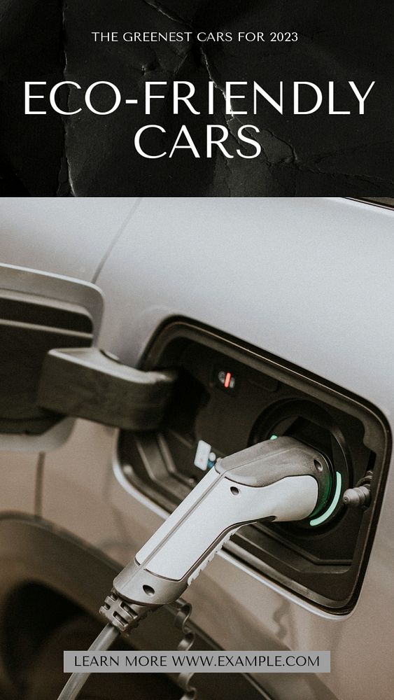 Eco-friendly cars  Instagram story template, editable text