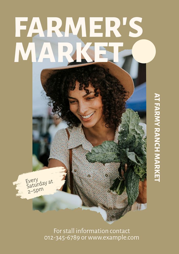 Farmer's market  poster template, editable text and design