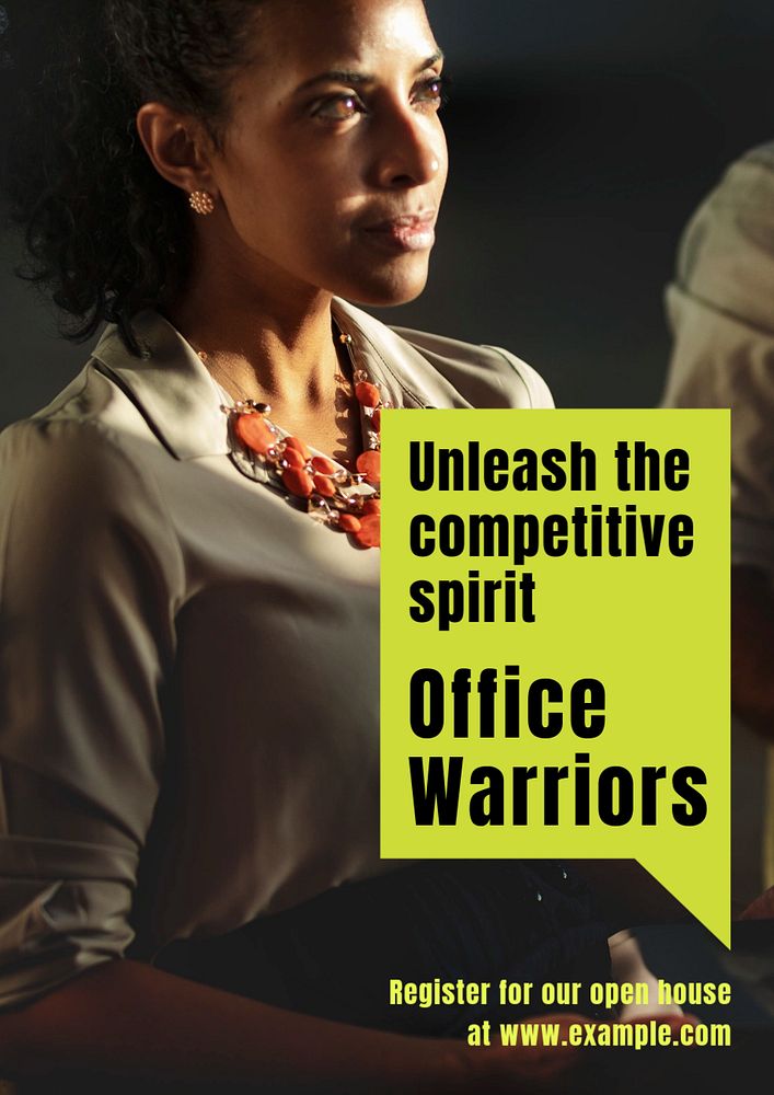 Office warriors poster template, editable text and design