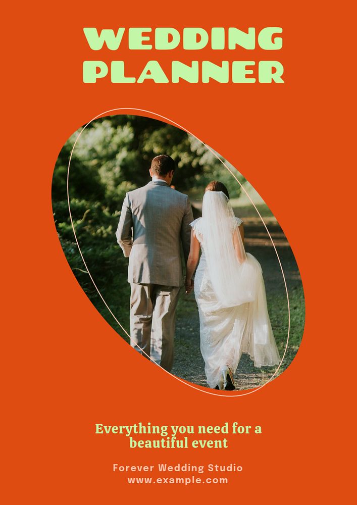 Wedding planner  poster template, editable text and design