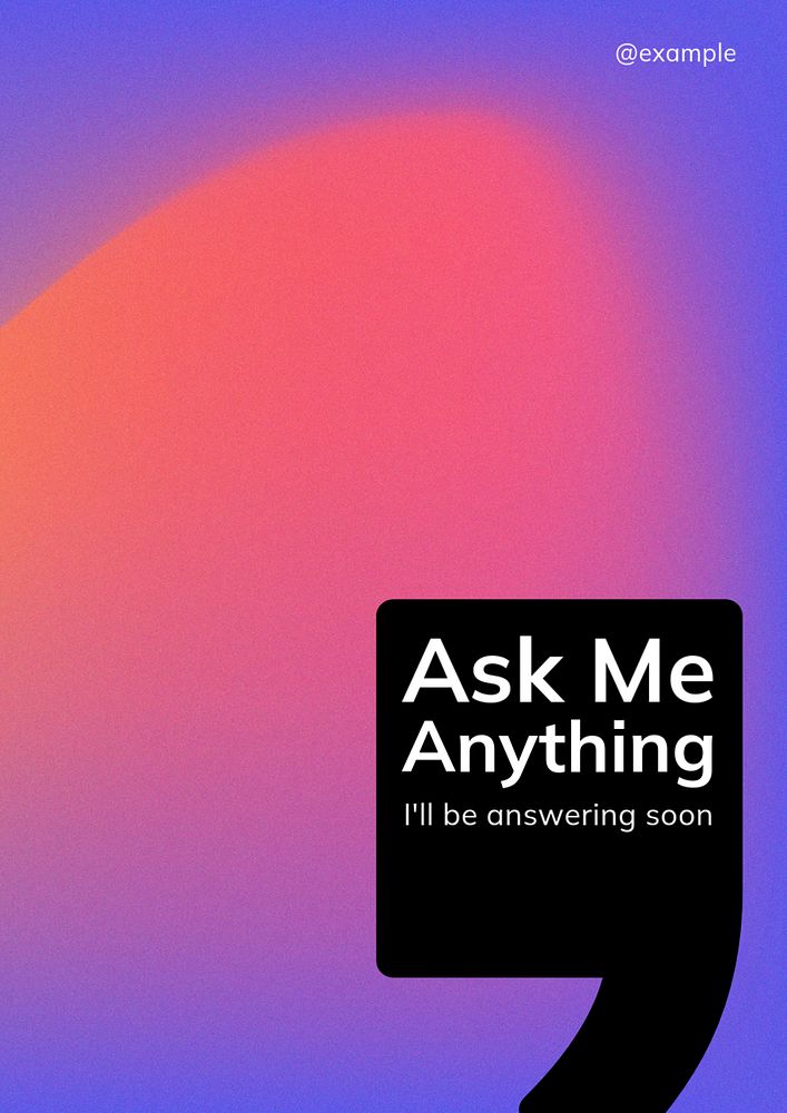 Ask me  poster template, editable text and design