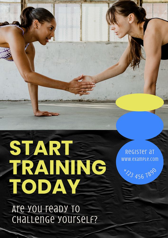 Training & fitness  poster template, editable text and design