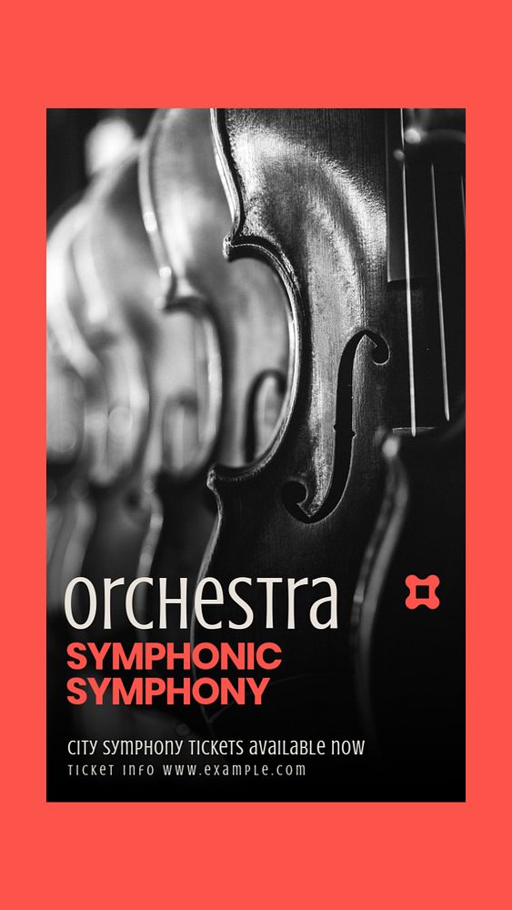 Orchestra Instagram story template, editable text