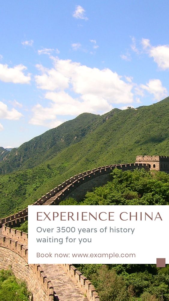 China travel  Instagram story template, editable text