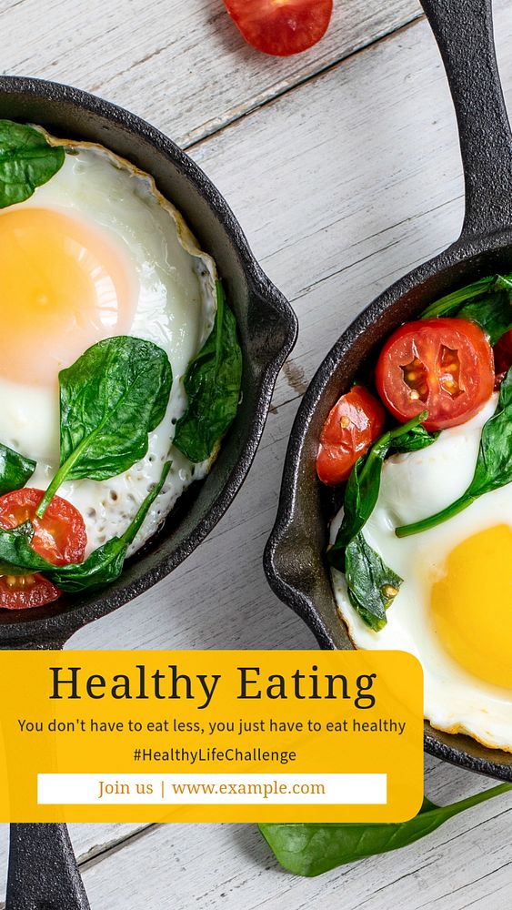 Healthy eating  Instagram story template, editable text