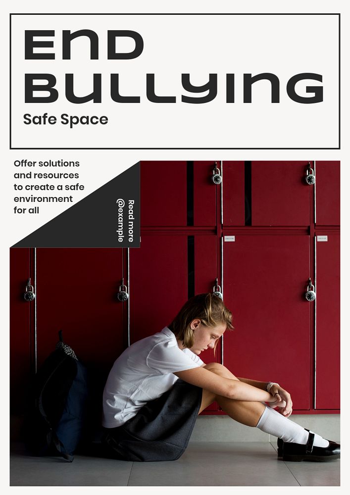 Bullying  poster template, editable text and design