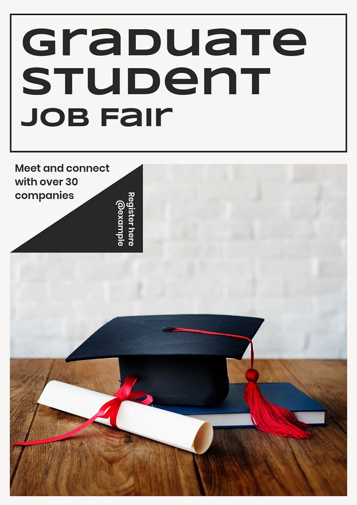 Graduate student job fair  poster template, editable text and design