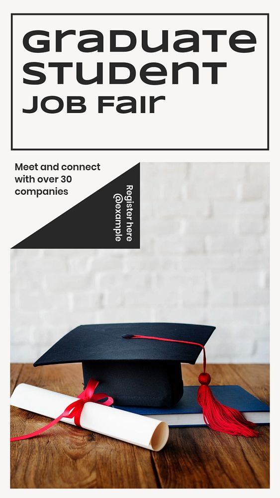 Graduate student job fair  Instagram story template, editable text