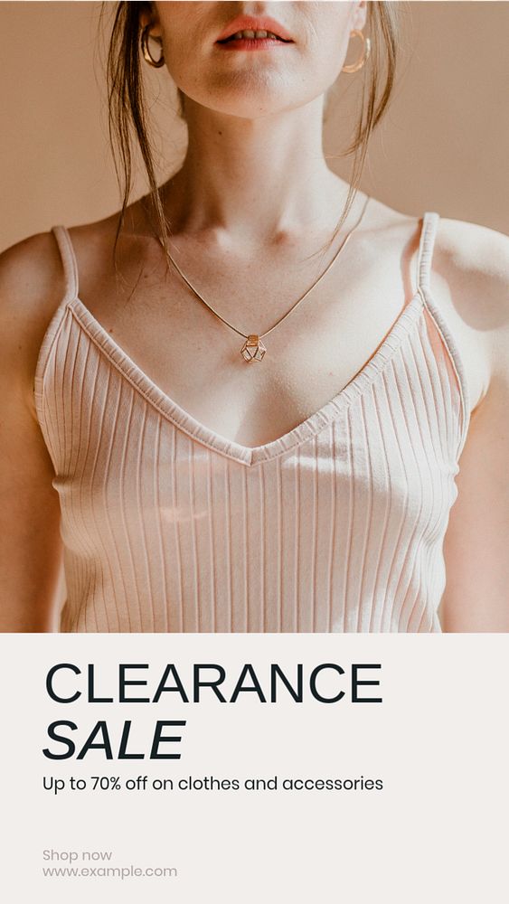 Clearance sale  Instagram story template, editable text