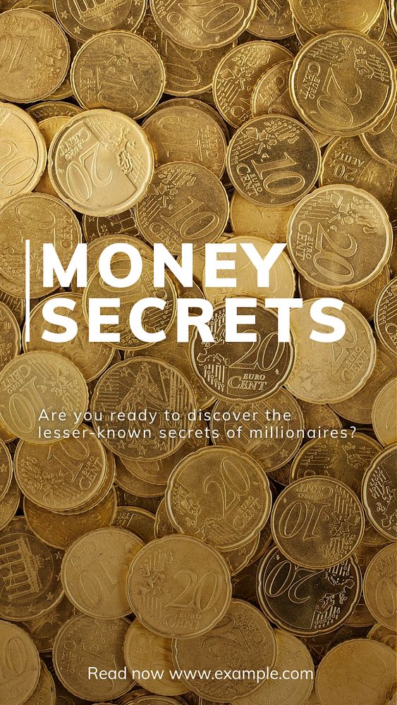 Money secrets Instagram story template, editable text