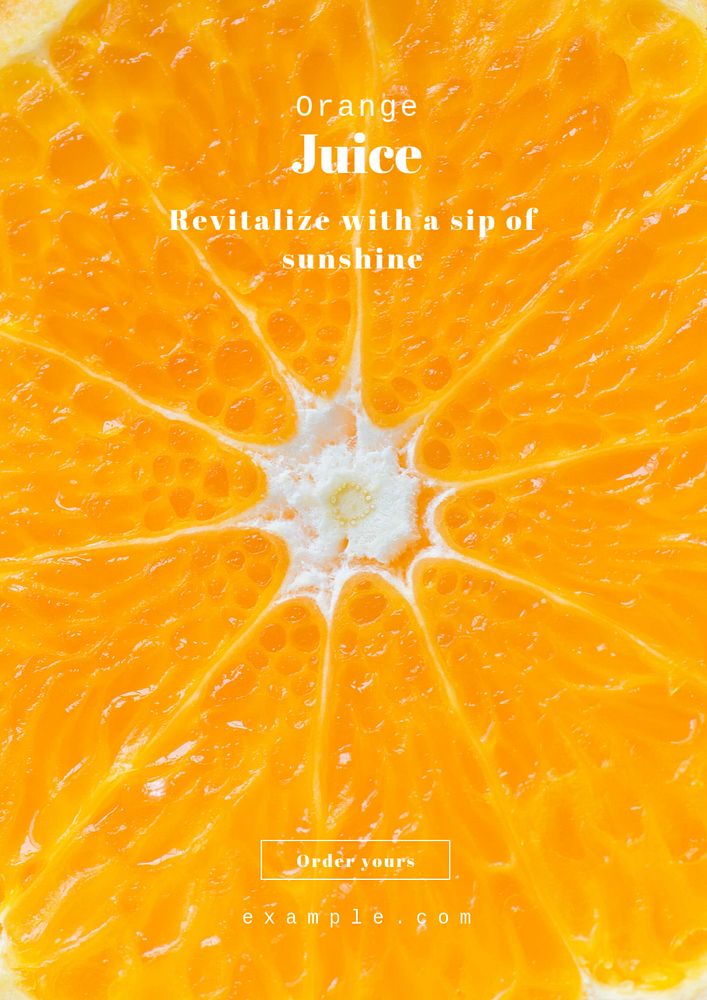 Orange juice poster template, editable text and design