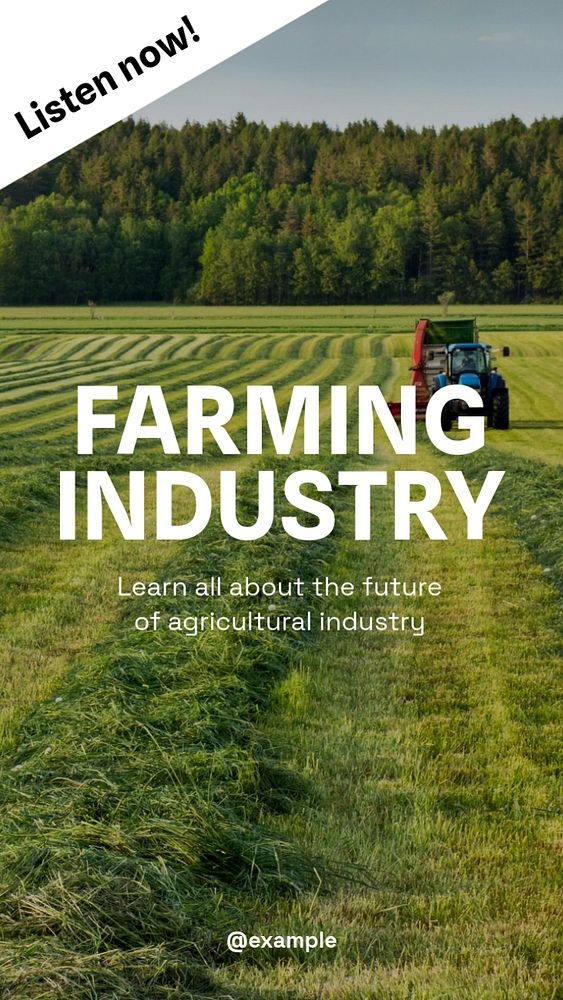 Farming industry  Instagram story template, editable text