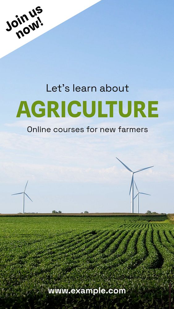 Agriculture class Instagram story template, editable text