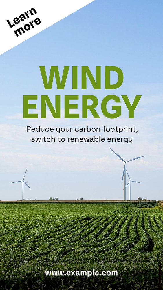 Wind energy  Instagram story template, editable text