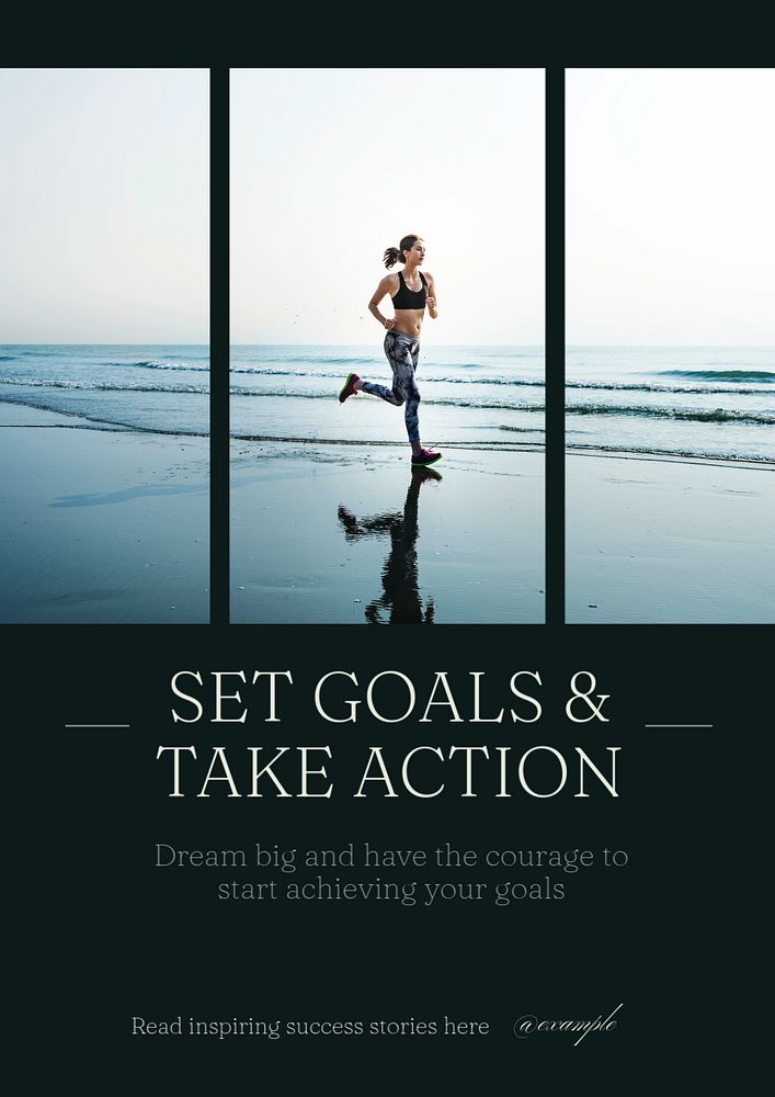 Goals & action  poster template, editable text and design