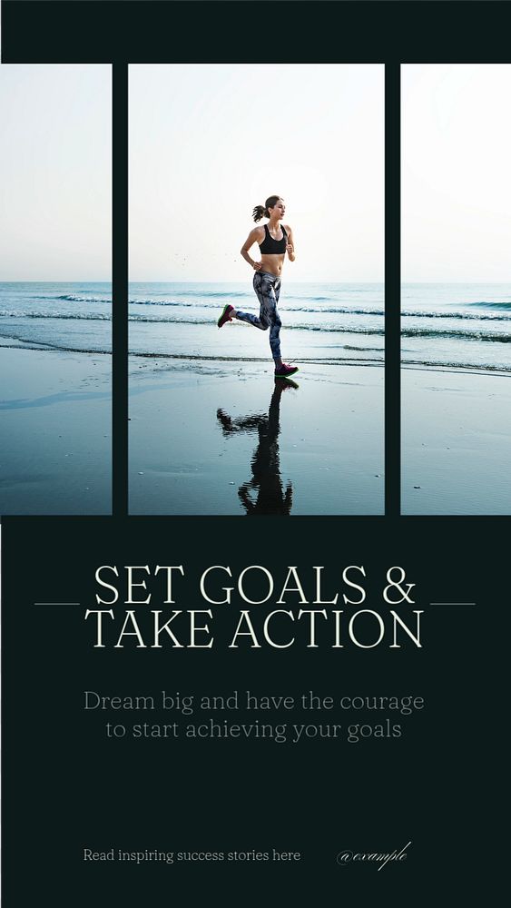 Goals & action  Instagram story template, editable text