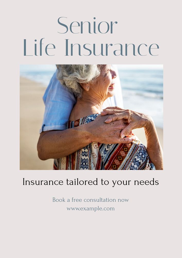 Senior insurance  poster template, editable text and design