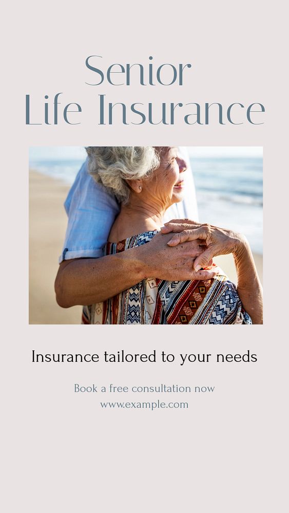 Senior insurance  Instagram story template, editable text