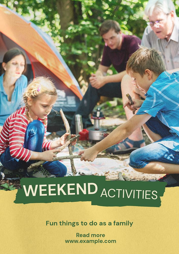 Family activities  poster template, editable text and design