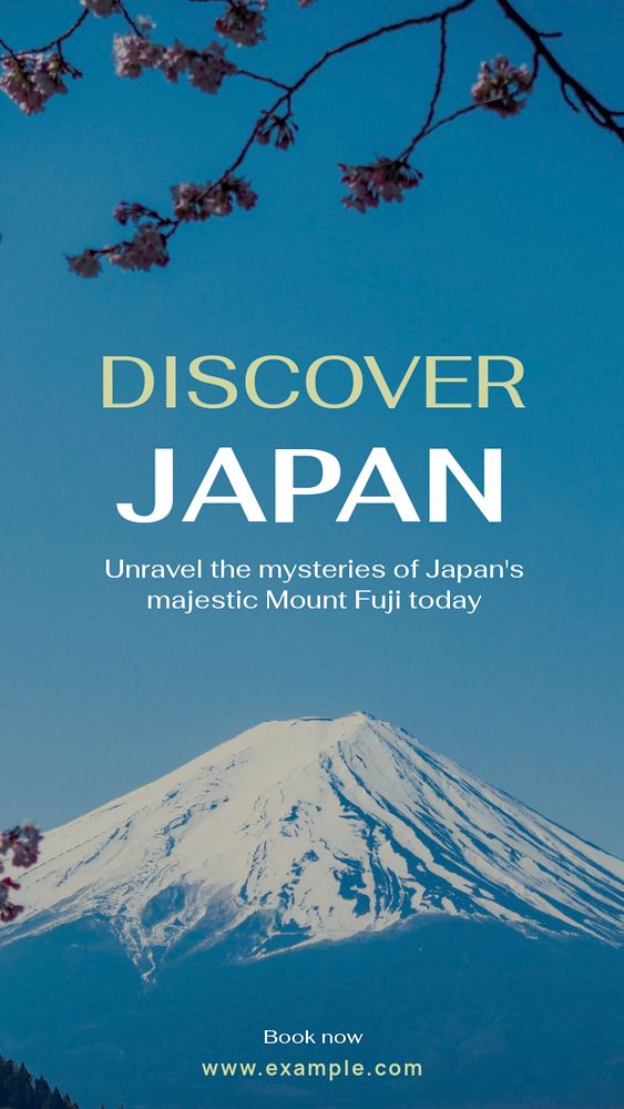 Discover Japan  Instagram story template, editable text