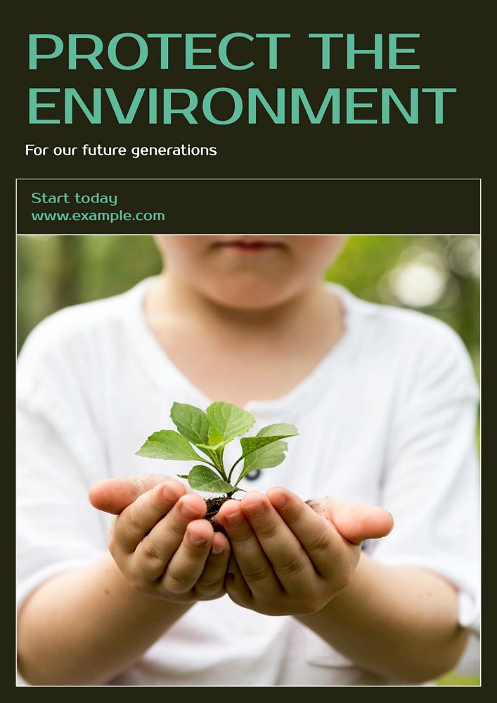 Protect the environment  poster template, editable text and design