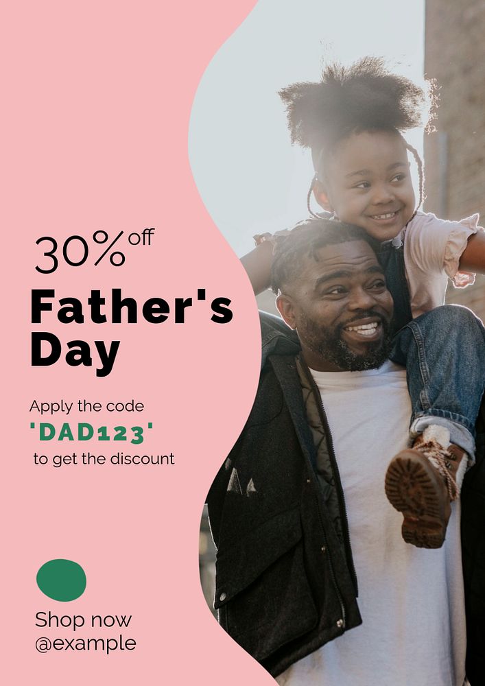 Father's day sale  poster template, editable text and design