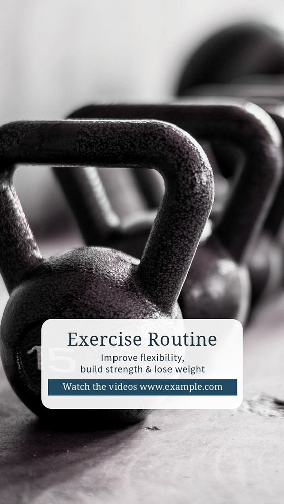 Exercise routine  Instagram story template, editable text