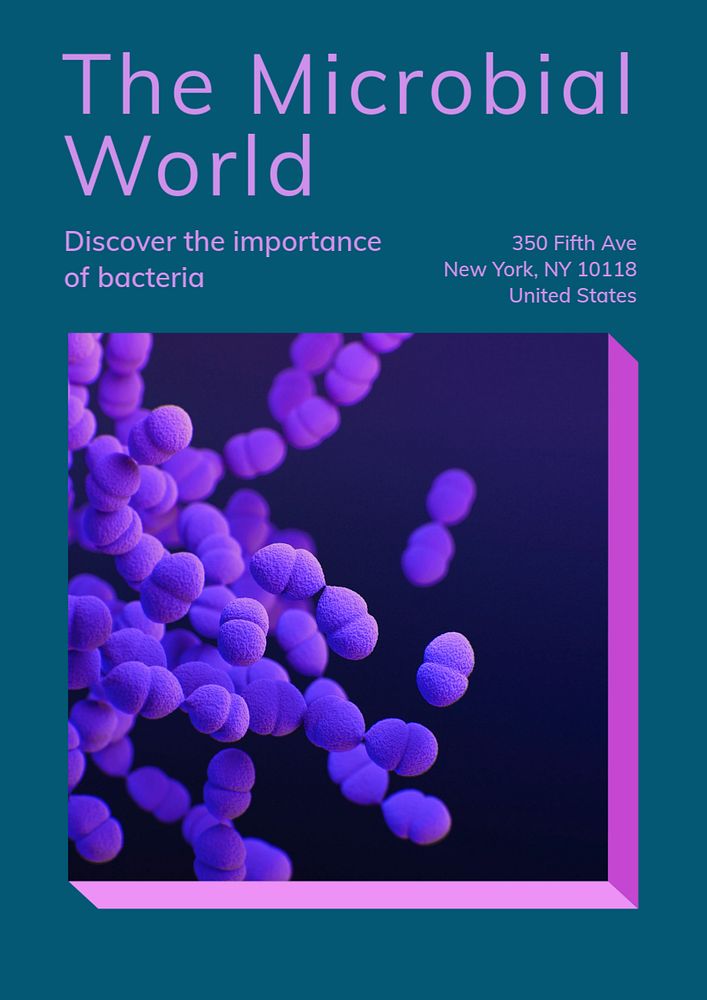 Bacteria medical disease  poster template, editable text and design